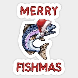 Merry Fishmas Funny Ugly Fishing Gift Sticker